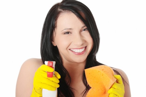 Carpet cleaning technician preparing equipment before a service appointment